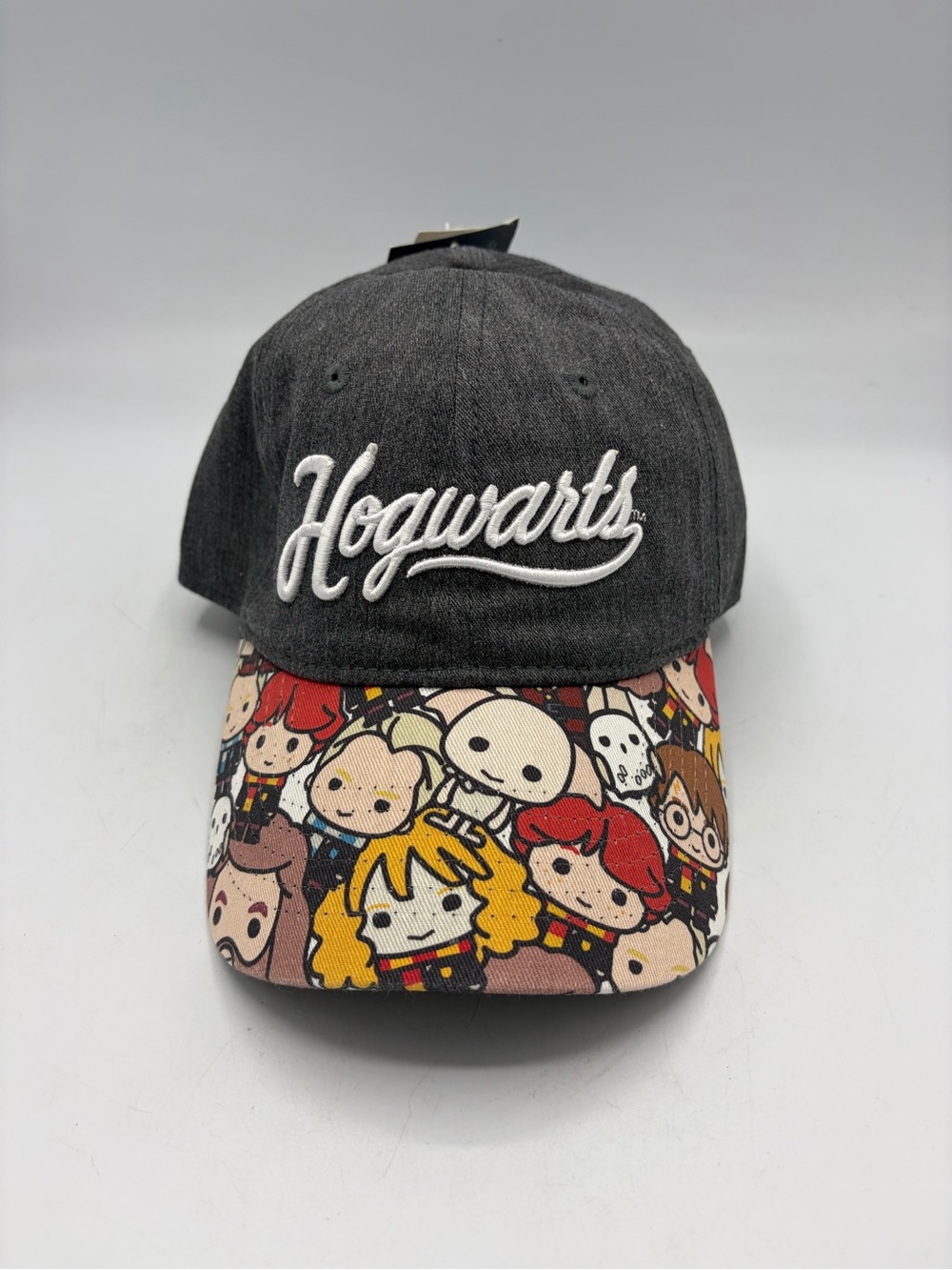 Harry Potter HOGWARTS Chibi Hat Gray Adjustable Strap back